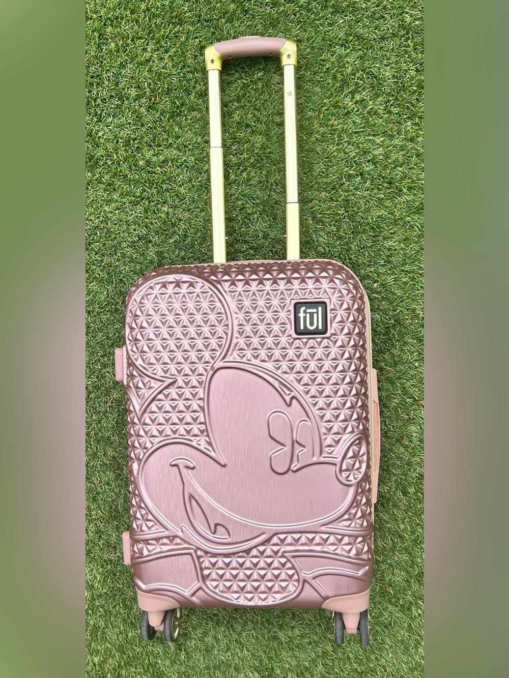 FŪL Disney Mickey Mouse Rose Gold 22.5” Carry-On Spinner Luggage